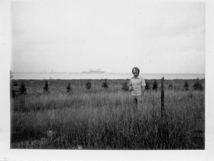 Chenoweth in front of Dow Midland Nuke